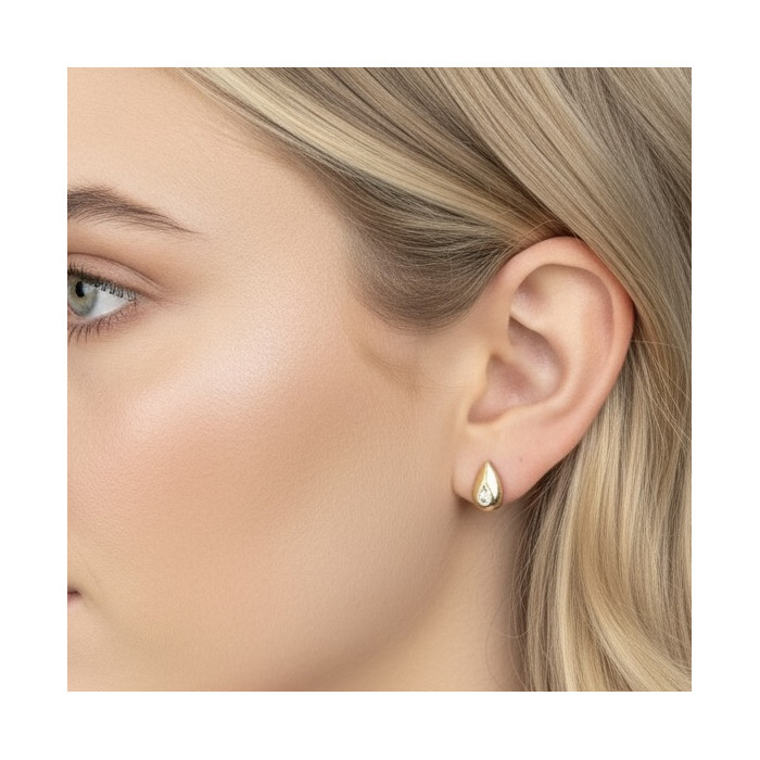 PENDIENTES EN ORO GOTA CIRCONITA 2