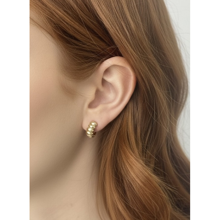 PENDIENTES EN ORO AMARILLO MEDIA CRIOLLA GALLONES 2