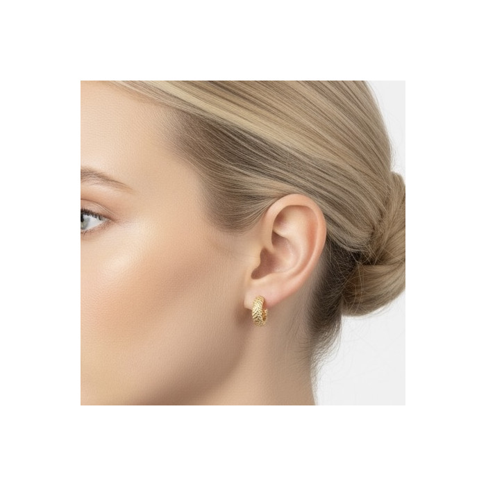 PENDIENTES EN ORO AMARILLO DISEÑO CRIOLLA CALADA ROMBOS OVAL 2