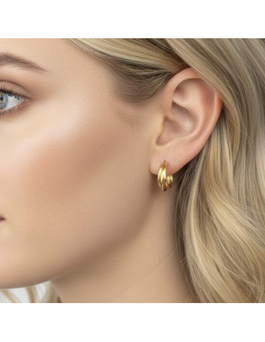 PENDIENTES EN ORO 3 AROS LISOS