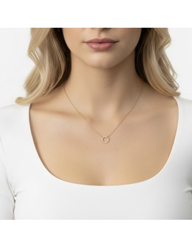 GARGANTILLA EN ORO CON COLGANTE EN FORMA DE OCTOGONO