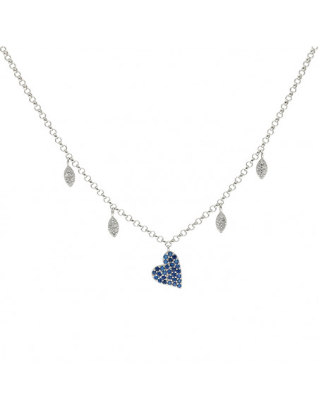 GARGANTILLA EN PLATA CORAZON CON HOJAS C SUGAR