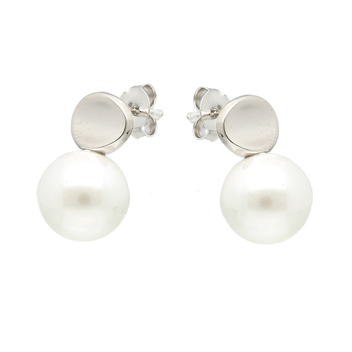 PENDIENTES EN PLATA CIRCULO PERLA