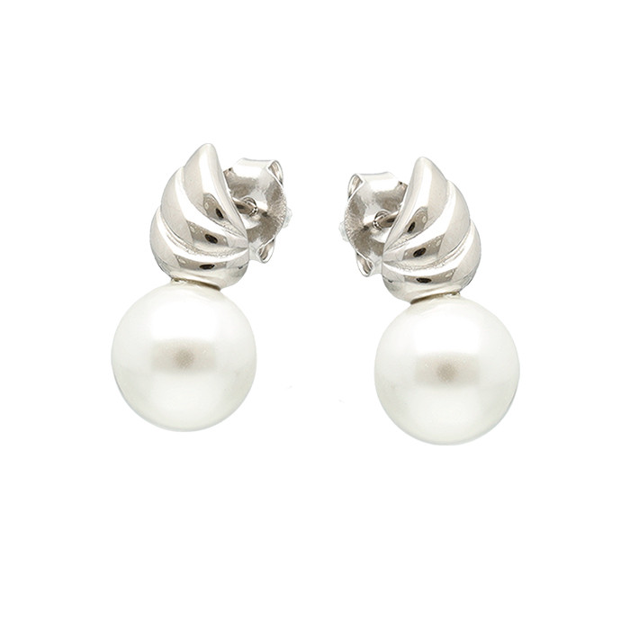 PENDIENTES EN PLATA ESPIRAL PERLA