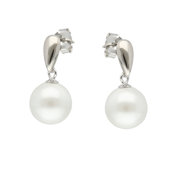 PENDIENTES EN PLATA GOTA INVERTIDA PERLA