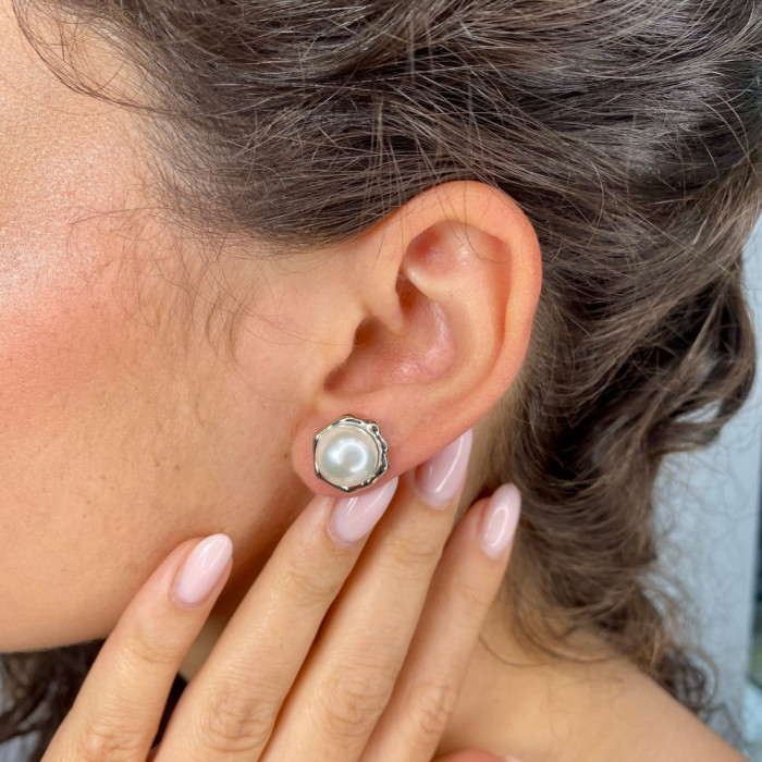 PENDIENTES EN PLATA PERLA BOCEL ONDAS 2