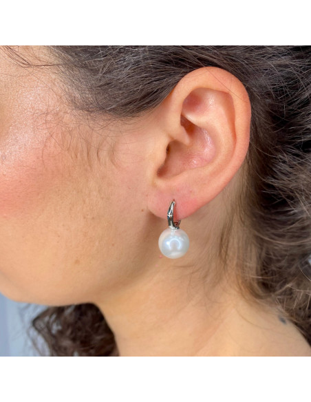 PENDIENTES EN PLATA CRIOLLA CON PERLA