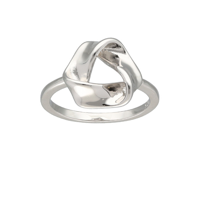 ANILLO EN PLATA TRIÁNGULO ONDAS