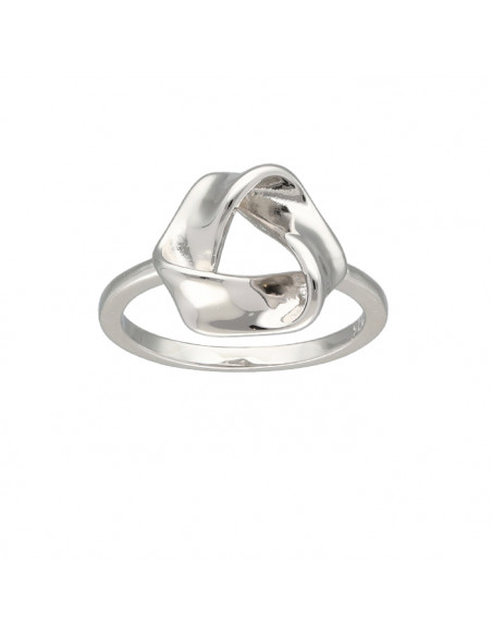 ANILLO EN PLATA TRIÁNGULO ONDAS