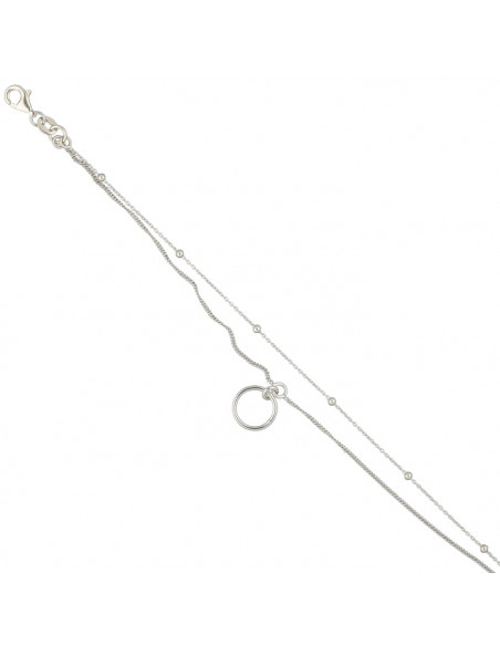 PULSER EN PLATA DOBLE MALLA BOLITAS CIRCULO