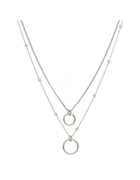 GARGANTILLA EN PLATA DOBLE CADENA DOBLE ARO