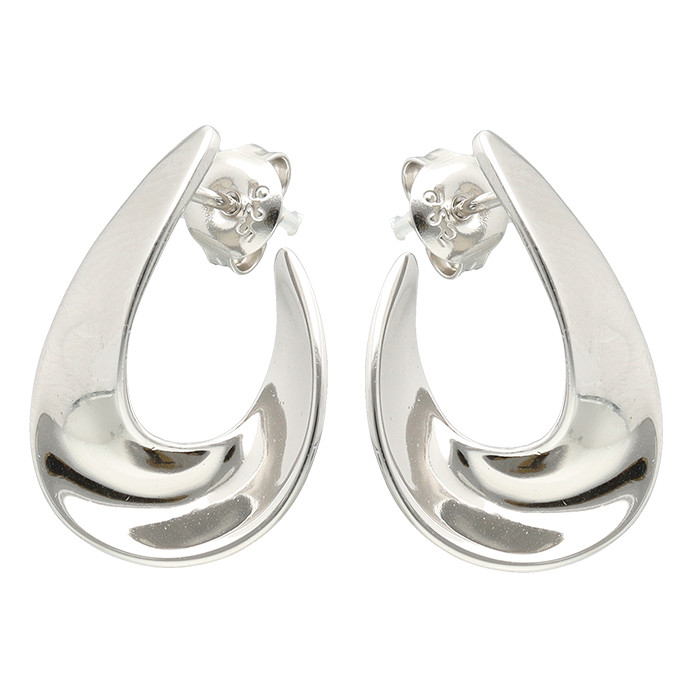 PENDIENTES EN PLATA BRILLANTE GOTA ABIERTA