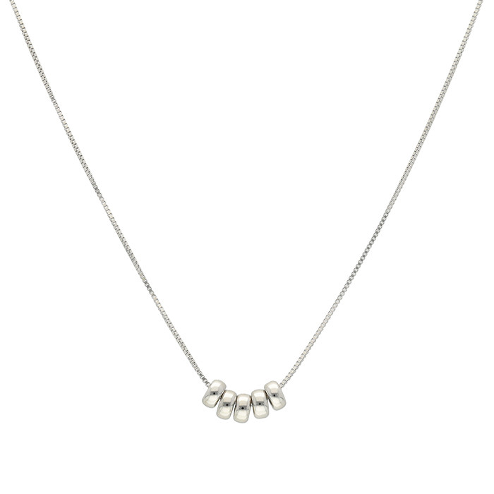 GARGANTILLA EN PLATA 5 ARITOS CENTRALES