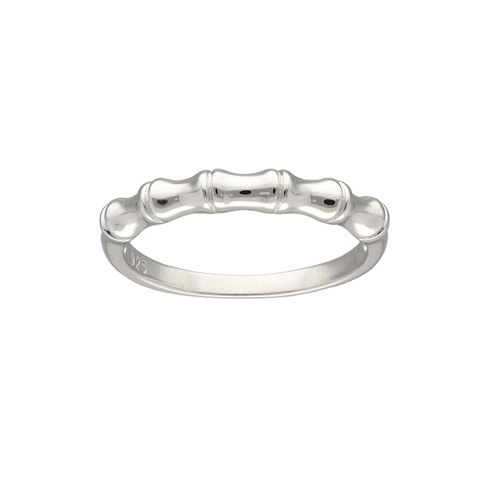 ANILLO EN PLATA DISEÑO BAMBÚ