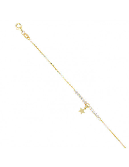 PULSERA EN PLATA DORADA CIRCONITAS ESTRELLA