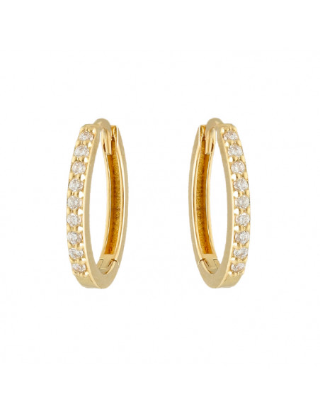 PENDIENTES EN ORO CON FORMA ARO Y DIAMANTES