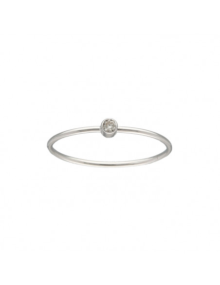 ANILLO EN ORO BLANCO SOLITARIO CON DIAMANTE