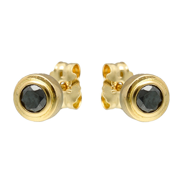 PENDIENTES EN ORO CON DIAMANTES NEGROS