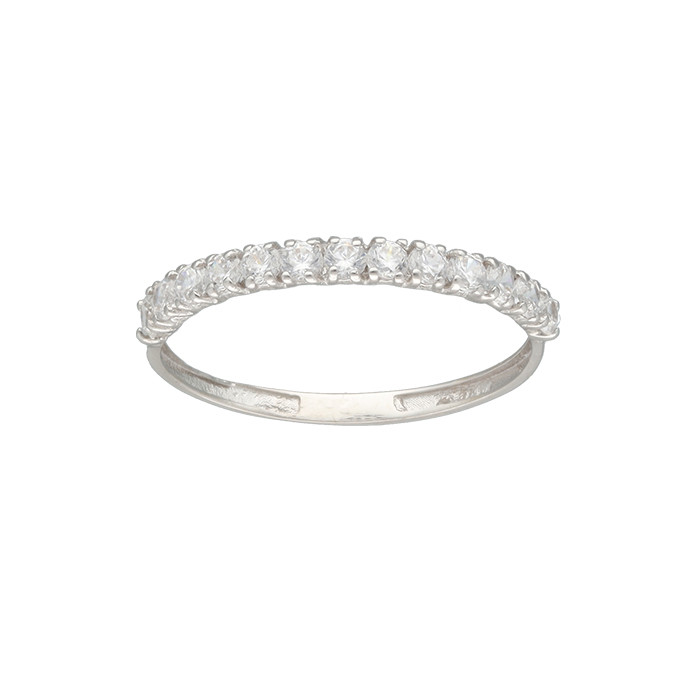 ANILLO EN ORO BLANCO CON CIRCONITAS MONTADAS EN GARRA