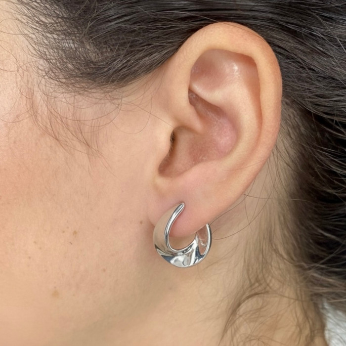 PENDIENTES EN PLATA BRILLANTE GOTA ABIERTA 2