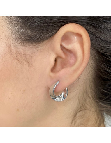 PENDIENTES EN PLATA BRILLANTE GOTA ABIERTA