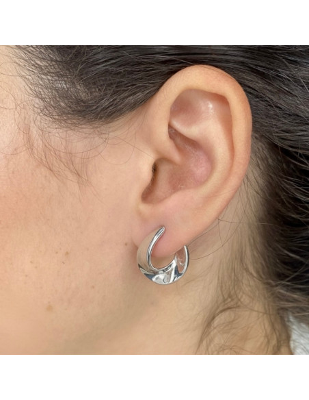 PENDIENTES EN PLATA BRILLANTE GOTA ABIERTA