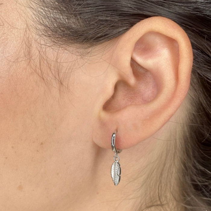 PENDIENTES EN PLATA CRIOLLA PLUMA 2