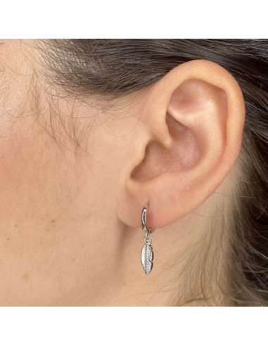 PENDIENTES EN PLATA CRIOLLA PLUMA