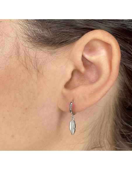 PENDIENTES EN PLATA CRIOLLA PLUMA