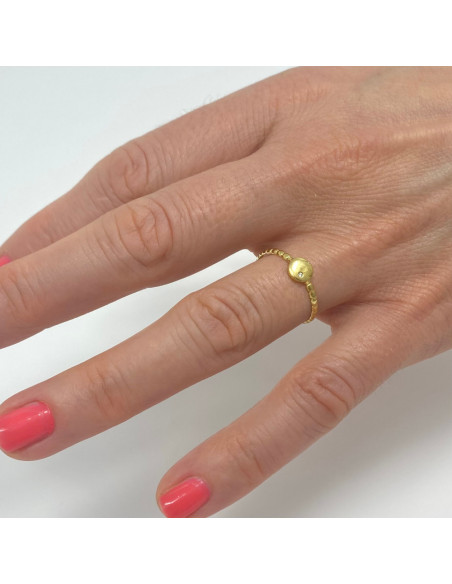 ANILLO EN ORO DE 18 QUILATES CON DIAMANTE