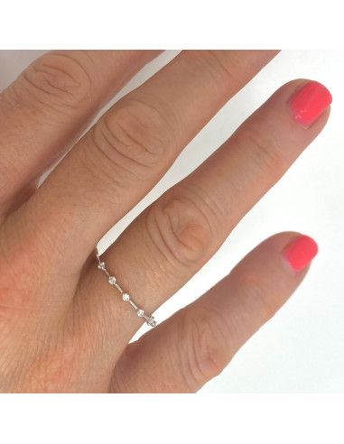 ANILLO EN ORO BLANCO 7 DIAMANTES