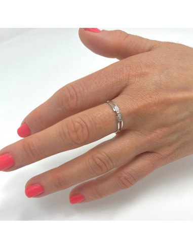 ANILLO ORO Y DIAMANTES DOS BANDAS