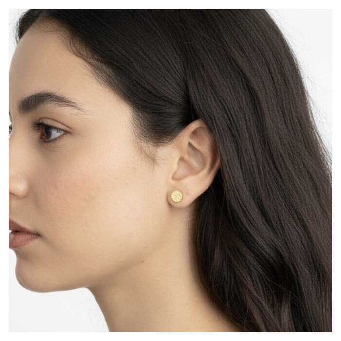 PENDIENTES EN PLATA DORADA CÍRCULO CUAJO CIRCONITAS 2