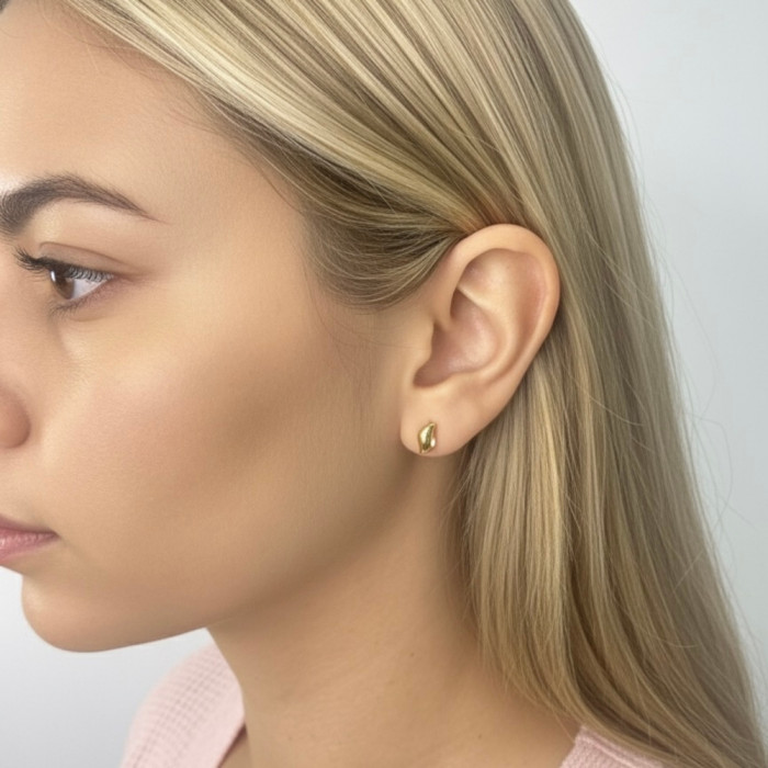 PENDIENTES INFANTILES ORO FORMA ONDA 2