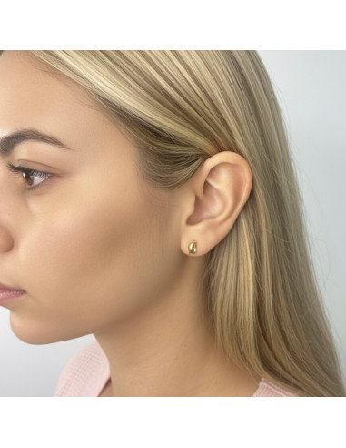 PENDIENTES INFANTILES ORO FORMA ONDA