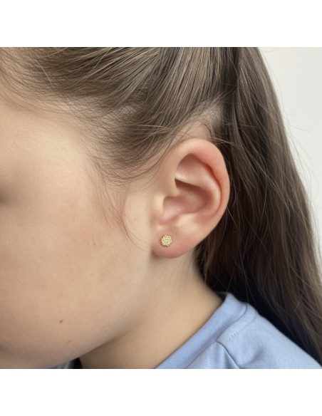 PENDIENTES EN ORO FORMA HEXAGONO