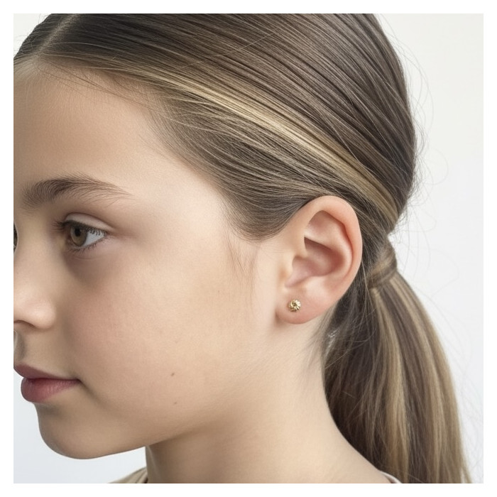 PENDIENTES EN ORO FORMA REDONDA 2