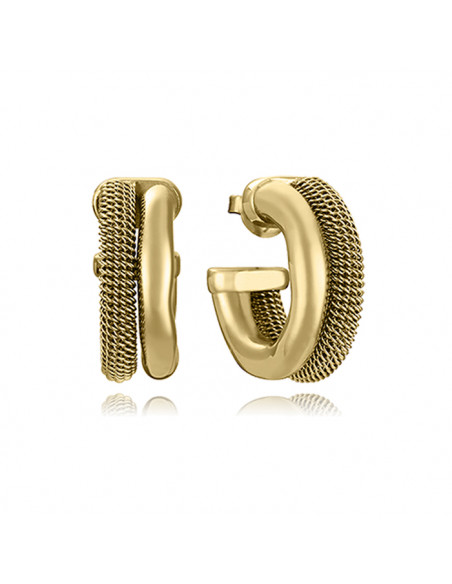 PENDIENTES DE MUJER DE VICEROY EN ACERO IP DORADO CRIOLLA DOBLE  14345EO1012