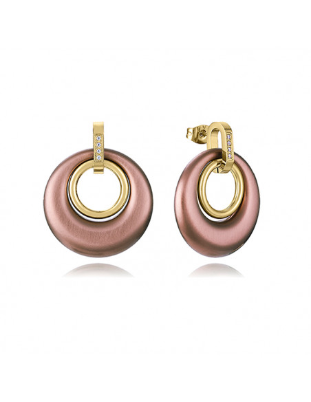 PENDIENTES DE ACERO IP DE VICEROY EN MARRÓN Y DORADO 15198EO1012