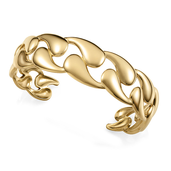 PULSERA DE MUJER DE VICEROY EN ACERO IP DORADO RÍGIDA ABIERTA CON DISEÑO DE ESLABONES 75416PO1012