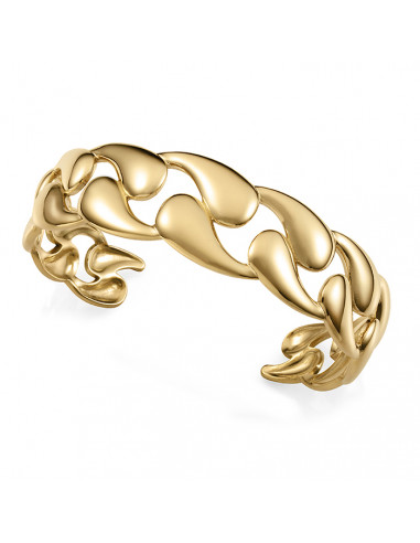 PULSERA DE MUJER DE VICEROY EN ACERO IP DORADO RÍGIDA ABIERTA CON DISEÑO DE ESLABONES 75416PO1012