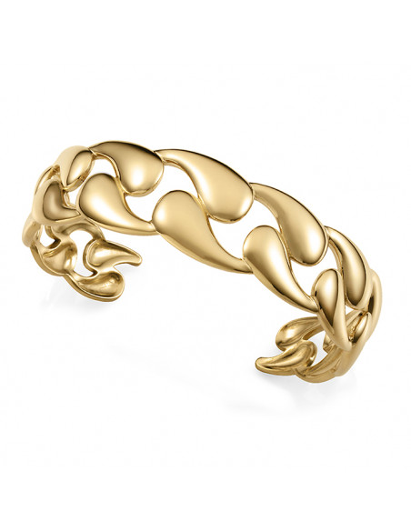 PULSERA DE MUJER DE VICEROY EN ACERO IP DORADO RÍGIDA ABIERTA CON DISEÑO DE ESLABONES 75416PO1012