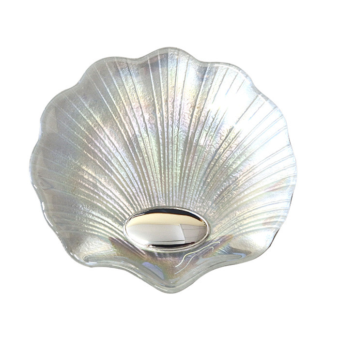 CONCHA DE BAUTIZO DE PLATA Y CRISTAL