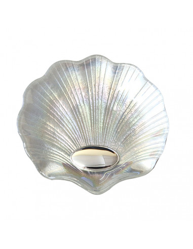 CONCHA DE BAUTIZO DE PLATA Y CRISTAL