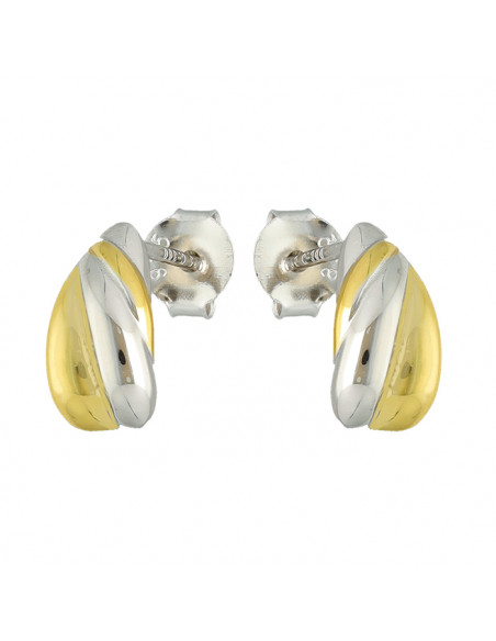 PENDIENTES PLATA BICOLOR LAGRIMA