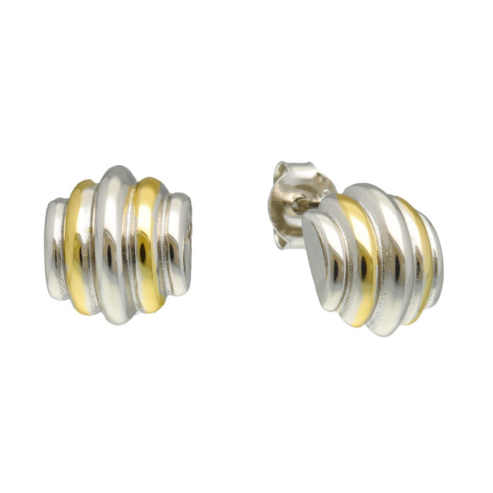 PENDIENTES DE PLATA BICOLOR CON BANDAS