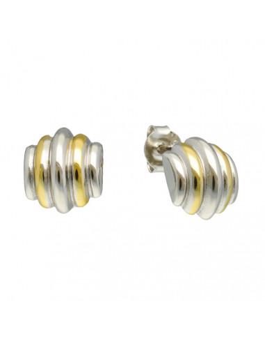 PENDIENTES DE PLATA BICOLOR CON BANDAS