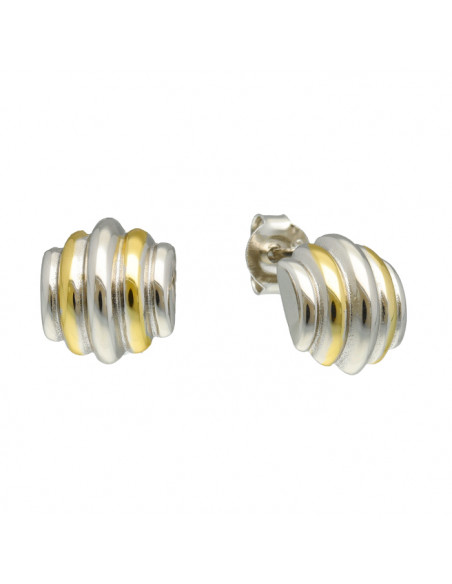 PENDIENTES DE PLATA BICOLOR CON BANDAS