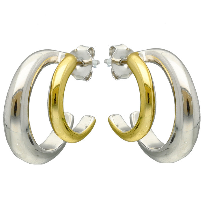 AROS DOBLES BICOLORES DE PLATA