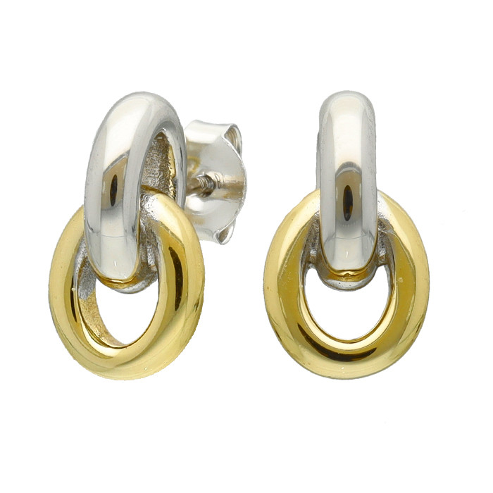 PENDIENTES DE PLATA BICOLOR CON BANDAS